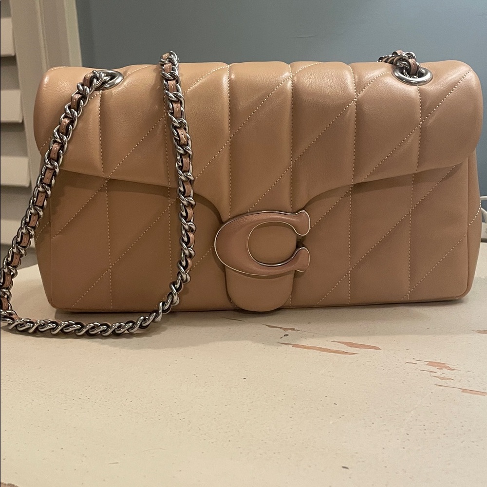 Coach quilted Tabby 26 buff nappa leather